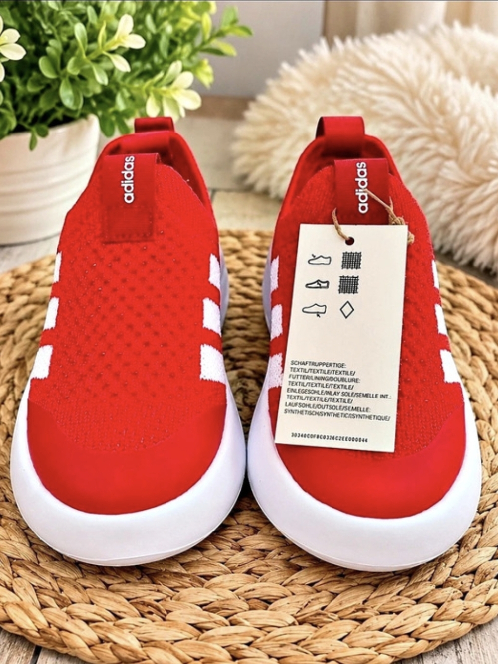 Adidas Bubblecomfy Shoes Kids Red & White Sneakers